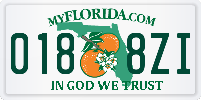 FL license plate 0188ZI