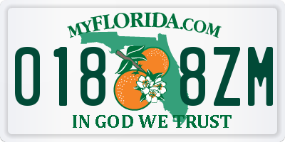 FL license plate 0188ZM