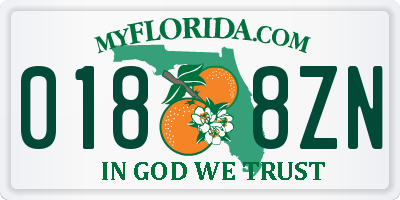 FL license plate 0188ZN