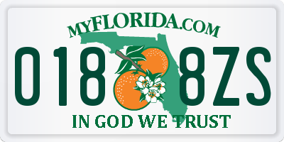 FL license plate 0188ZS