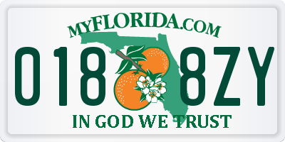 FL license plate 0188ZY