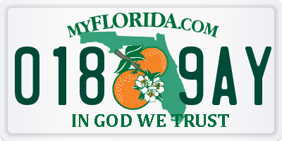 FL license plate 0189AY