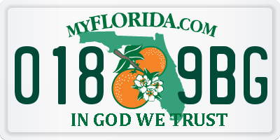 FL license plate 0189BG