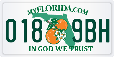 FL license plate 0189BH