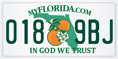 FL license plate 0189BJ