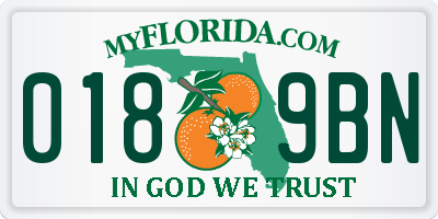FL license plate 0189BN