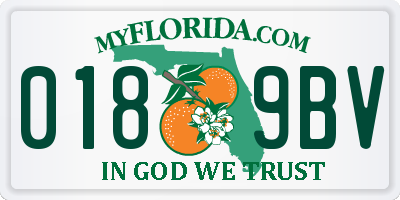 FL license plate 0189BV