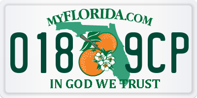 FL license plate 0189CP