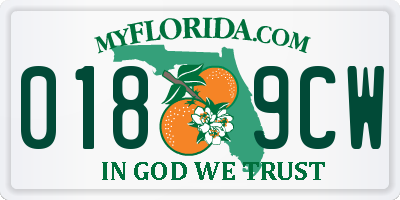 FL license plate 0189CW