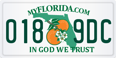 FL license plate 0189DC