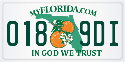 FL license plate 0189DI