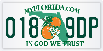 FL license plate 0189DP