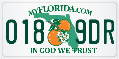 FL license plate 0189DR
