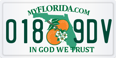 FL license plate 0189DV