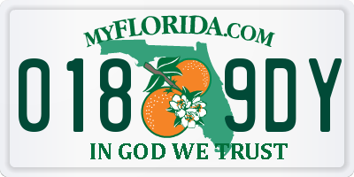 FL license plate 0189DY