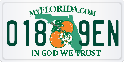 FL license plate 0189EN