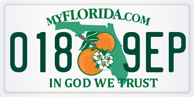 FL license plate 0189EP