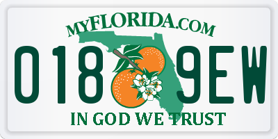 FL license plate 0189EW
