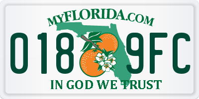 FL license plate 0189FC