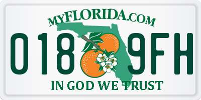 FL license plate 0189FH
