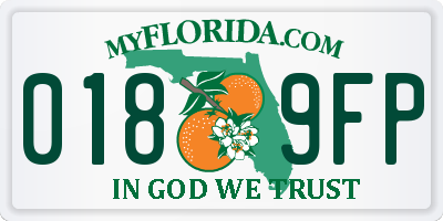 FL license plate 0189FP