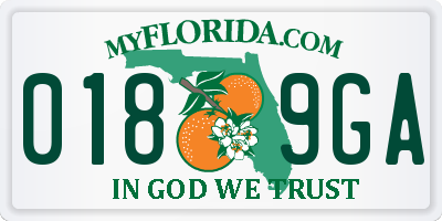 FL license plate 0189GA
