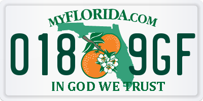 FL license plate 0189GF