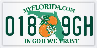 FL license plate 0189GH