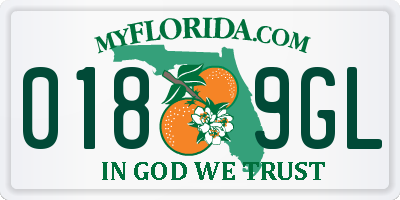 FL license plate 0189GL