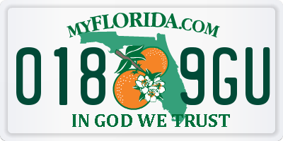 FL license plate 0189GU