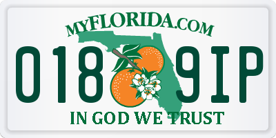 FL license plate 0189IP