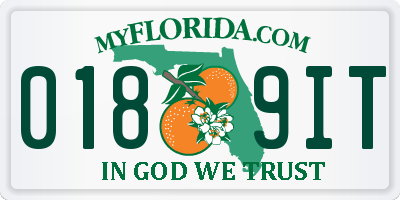 FL license plate 0189IT