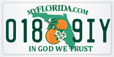 FL license plate 0189IY