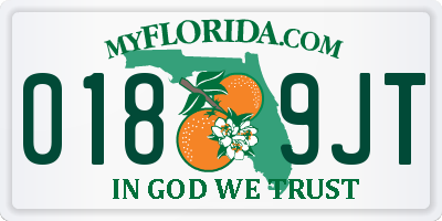 FL license plate 0189JT