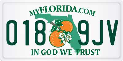 FL license plate 0189JV