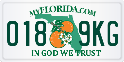 FL license plate 0189KG