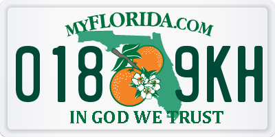 FL license plate 0189KH