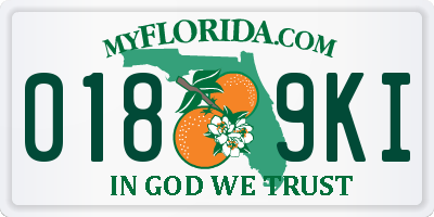 FL license plate 0189KI