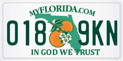 FL license plate 0189KN