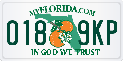 FL license plate 0189KP