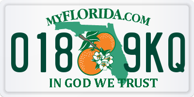 FL license plate 0189KQ