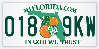 FL license plate 0189KW