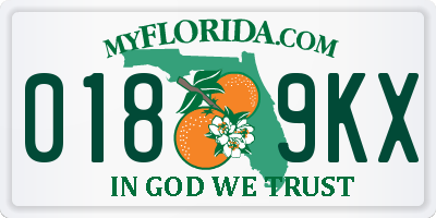 FL license plate 0189KX