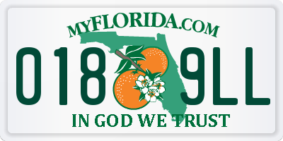 FL license plate 0189LL