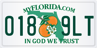 FL license plate 0189LT