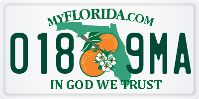 FL license plate 0189MA