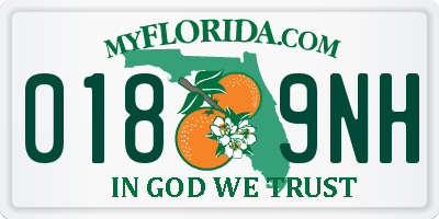 FL license plate 0189NH