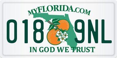 FL license plate 0189NL