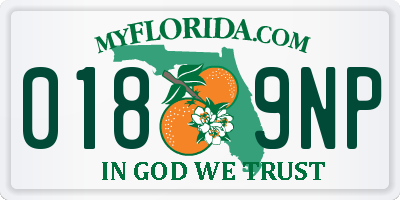 FL license plate 0189NP