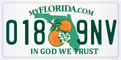 FL license plate 0189NV